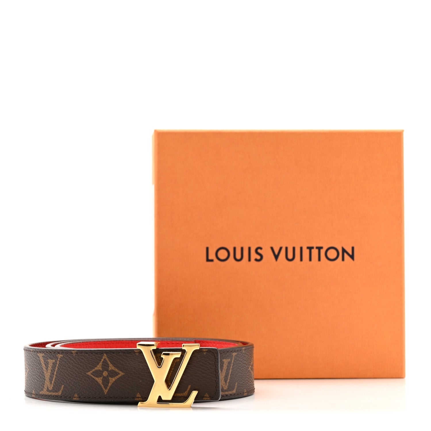Monogram 30mm LV Initiales Reversible Belt 90 36 Coquelicot