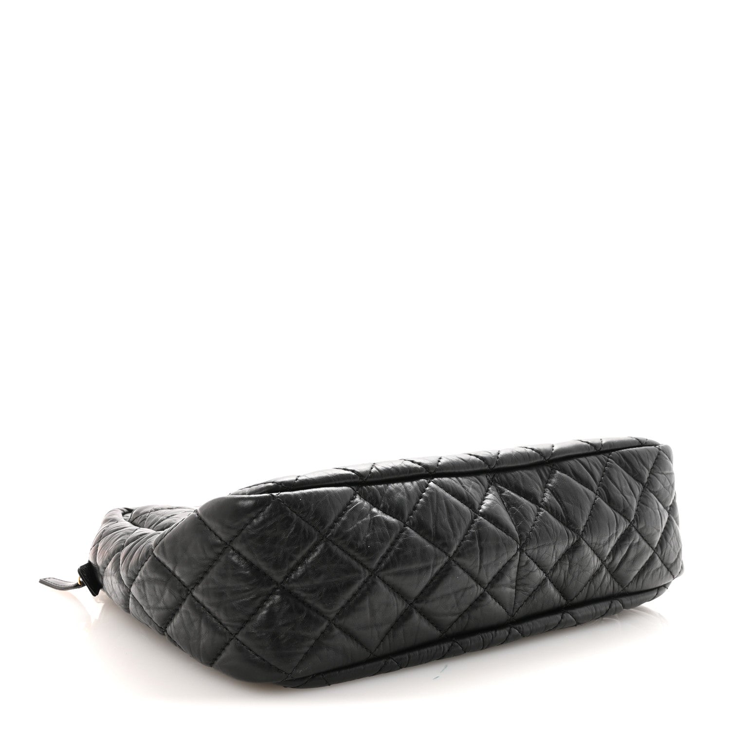 Aged Calfskin Quilted Large Reissue Camera Case Black