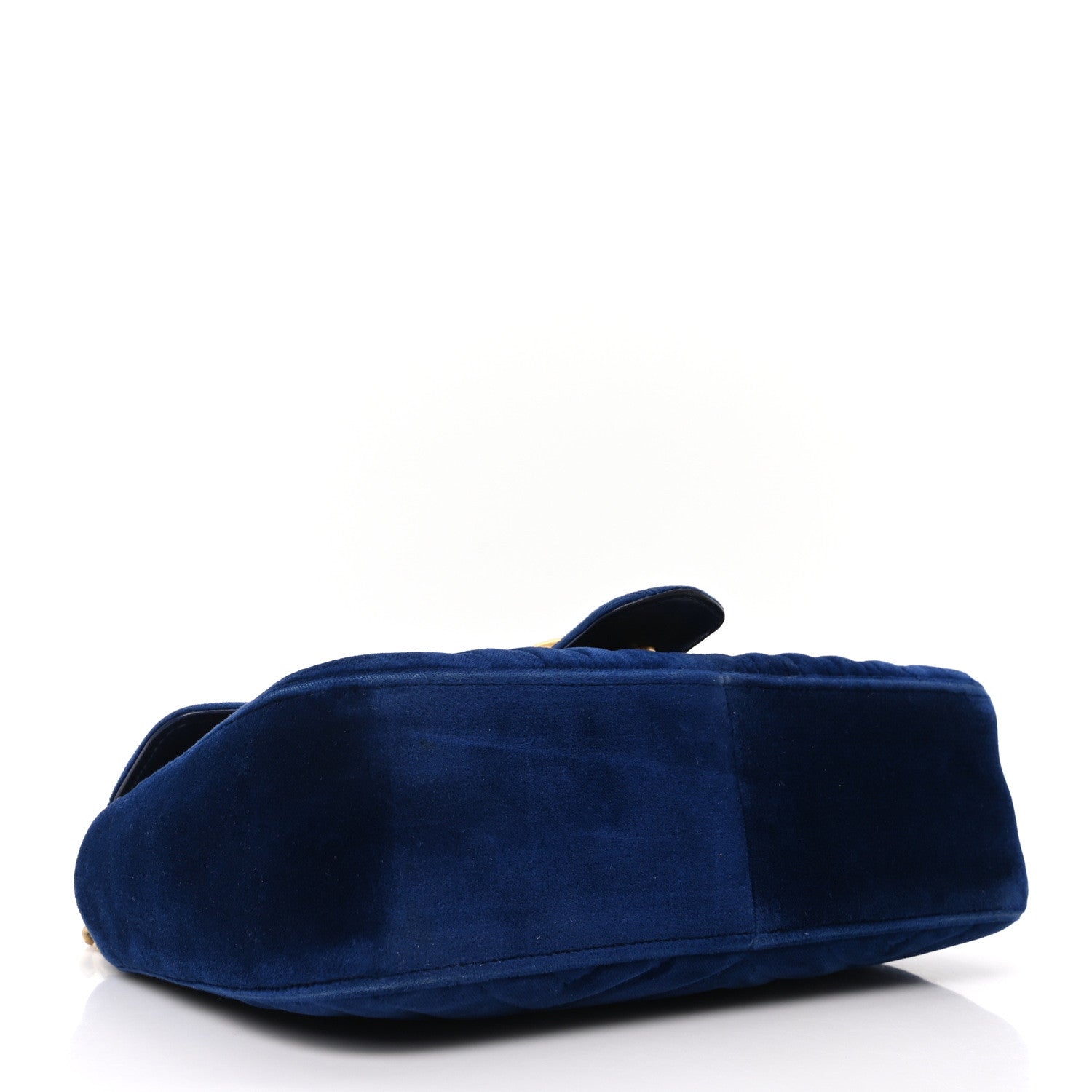 Velvet Matelasse Small GG Marmont Shoulder Bag Cobalt Blue