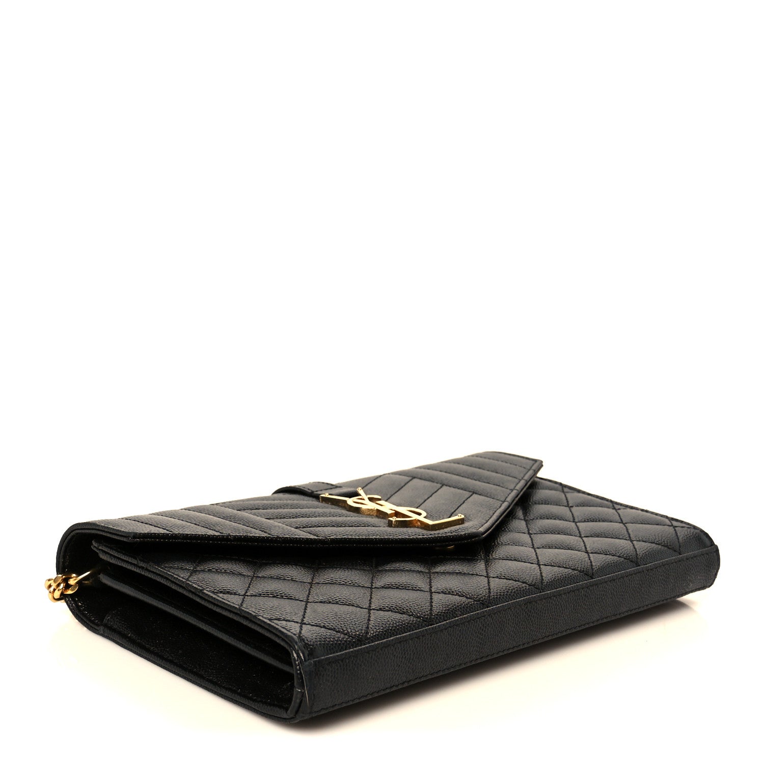 Grain De Poudre Textured Mixed Matelasse Triquilt Small Monogram Satchel Black