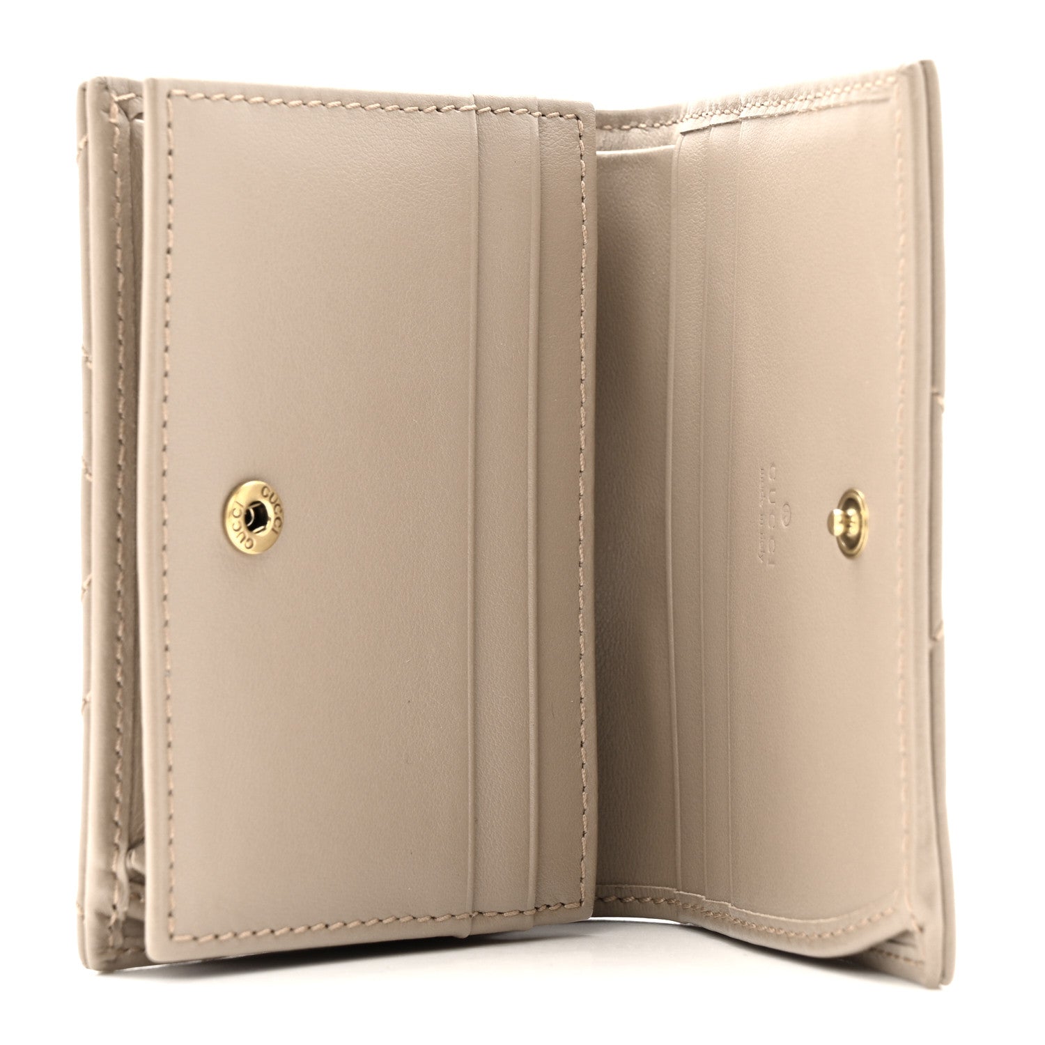 Calfskin Matelasse GG Marmont Card Case Wallet Porcelain Rose