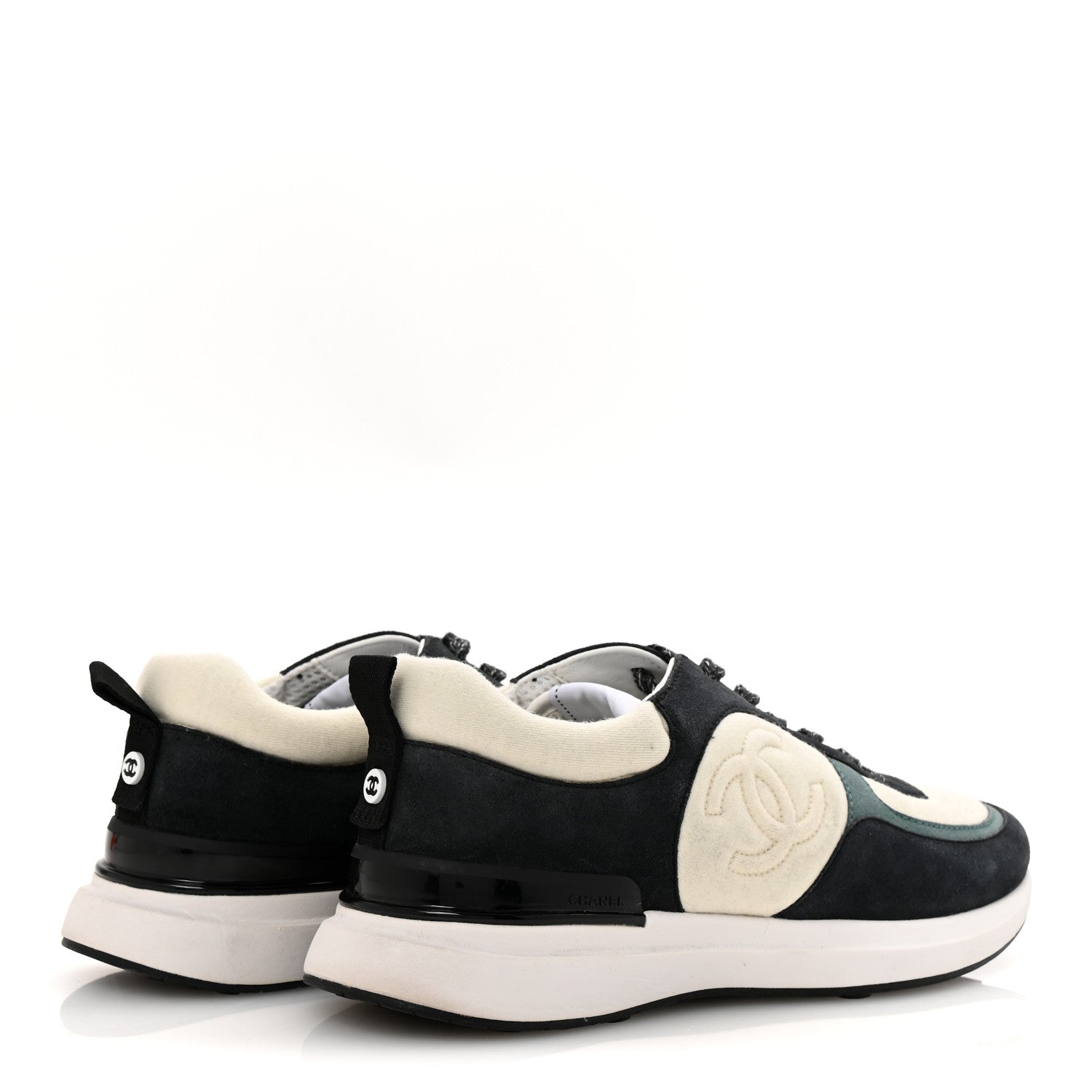 Suede Calfskin Fabric CC Sneakers 39 Dark Grey