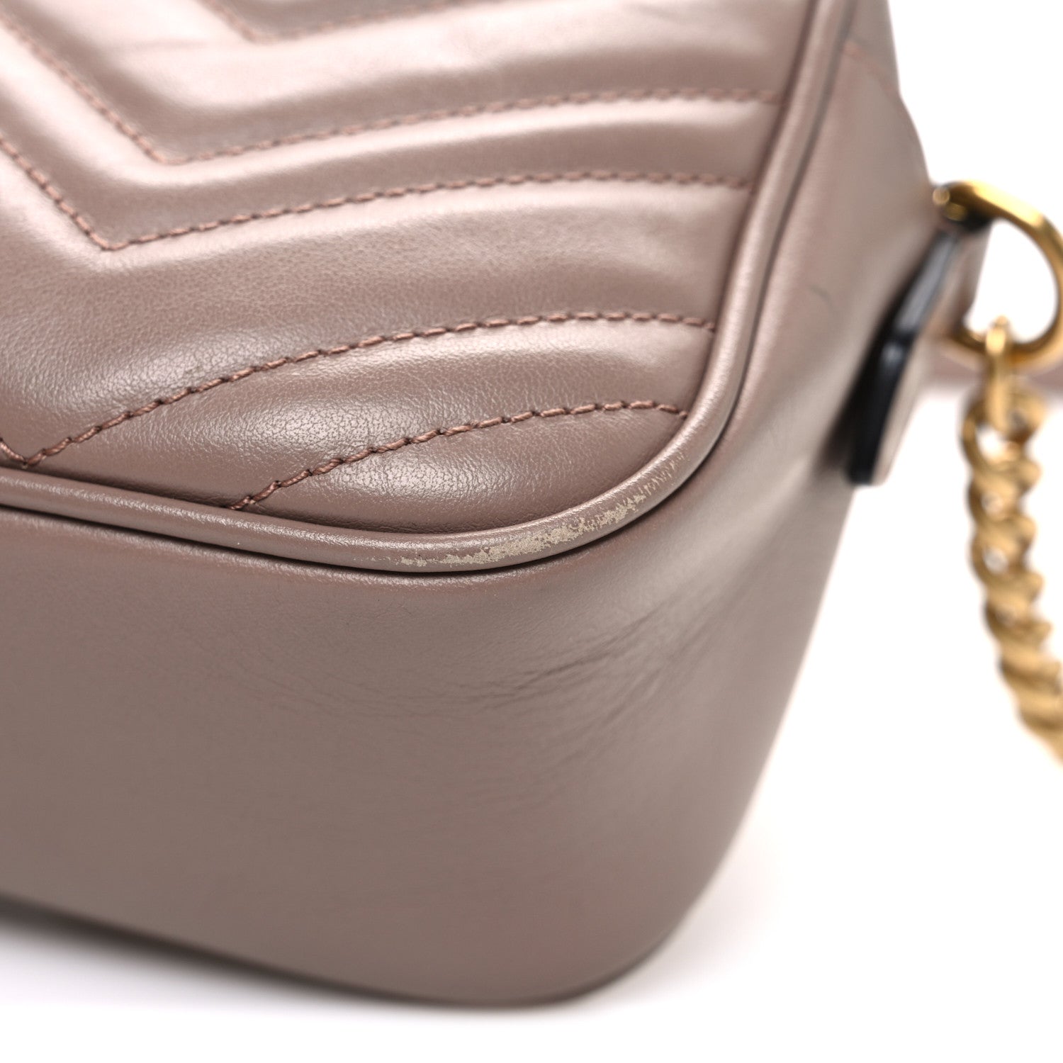 Calfskin Matelasse Small GG Marmont Chain Shoulder Bag Porcelain Rose