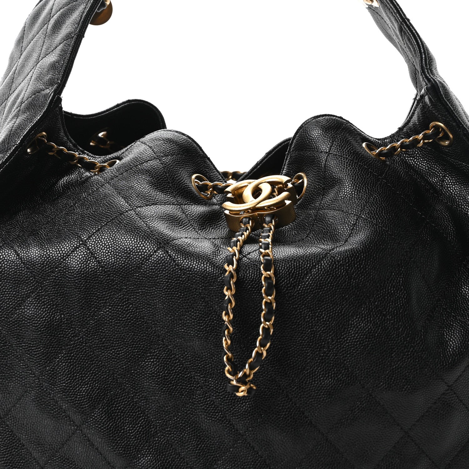 Caviar Quilted Medium Chanel 25 Handbag Black