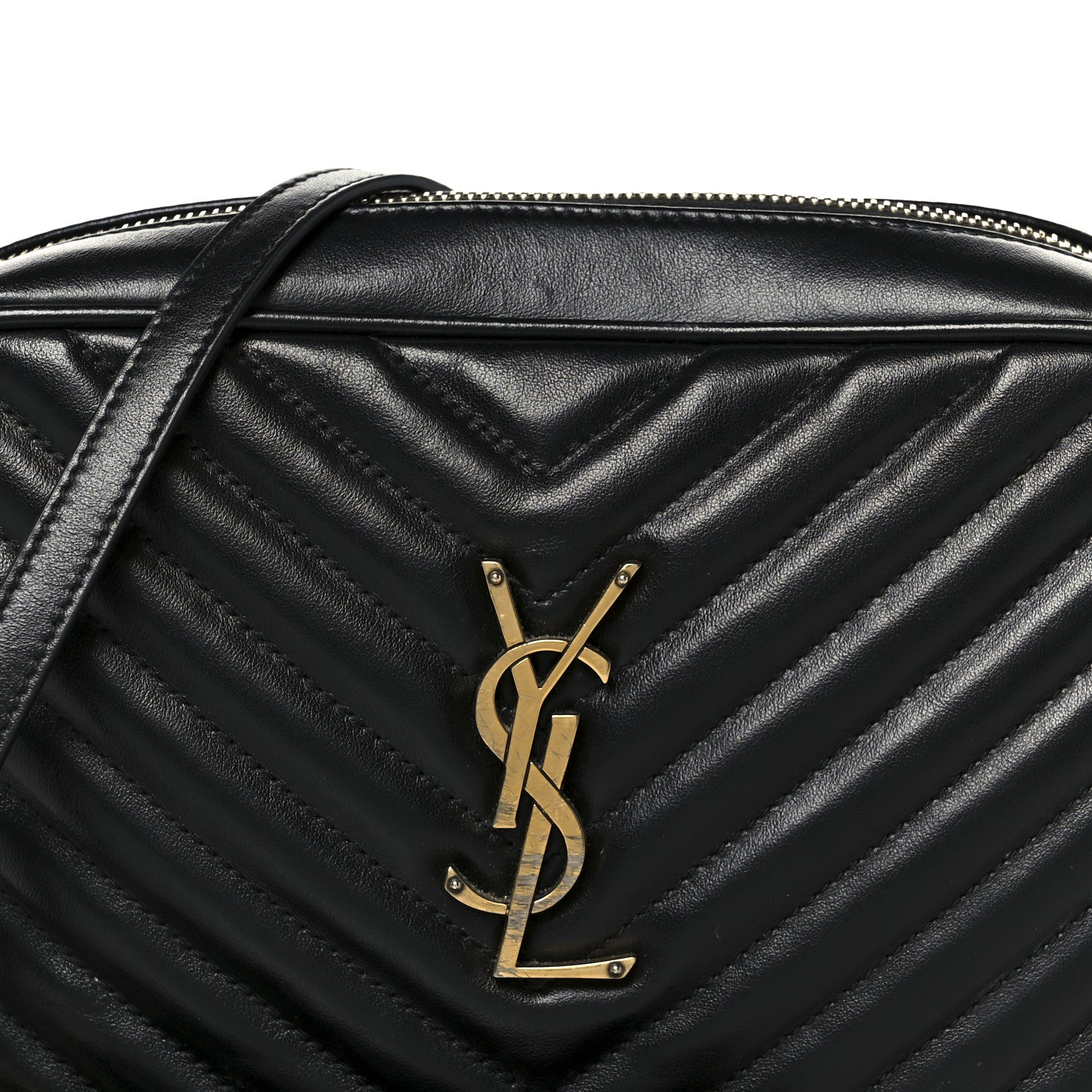 Calfskin Matelasse Monogram Lou Camera Bag Black