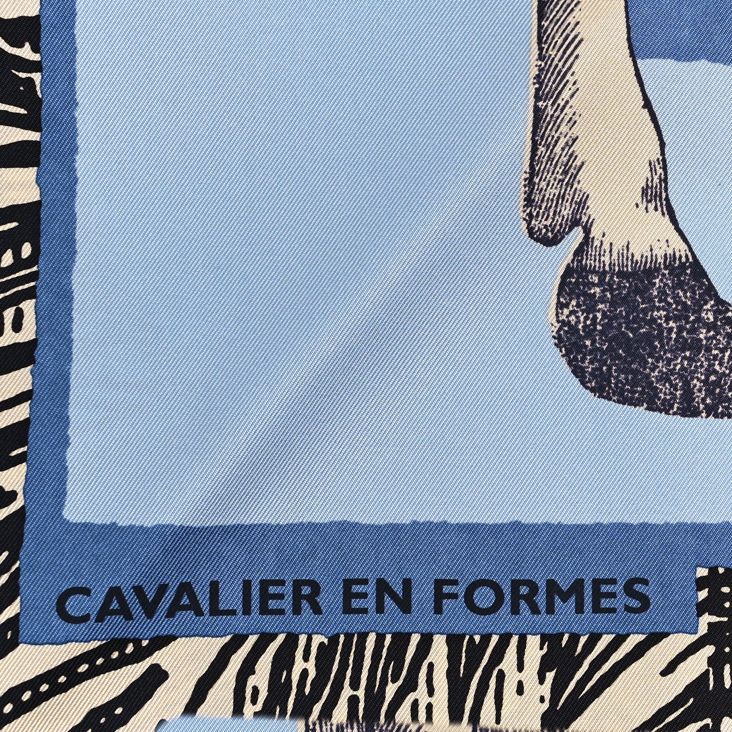 Silk Cavalier En Formes Scarf 90 Bleu Ciel Rouge Multicolor