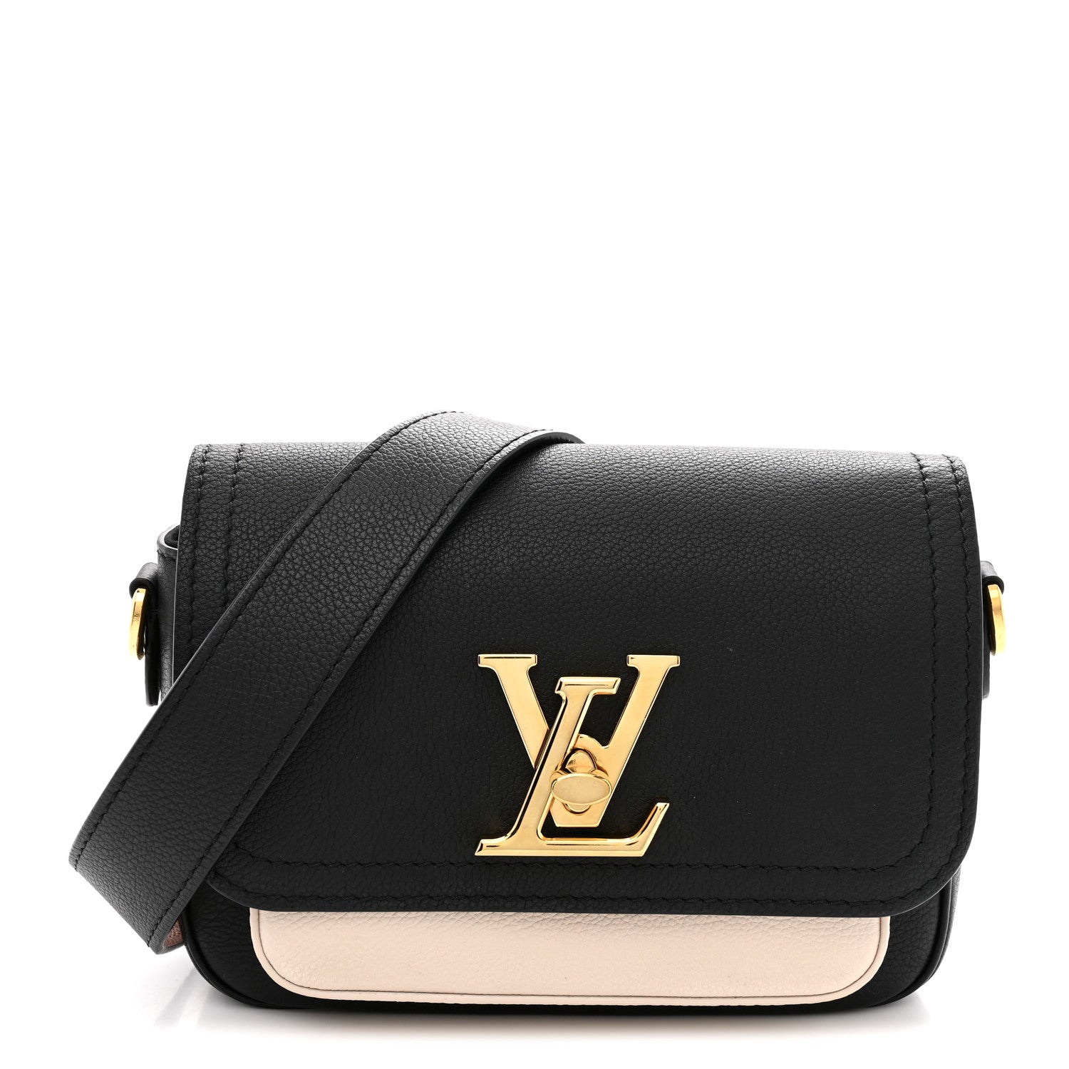 Grained Calfskin Lockme Tender Black