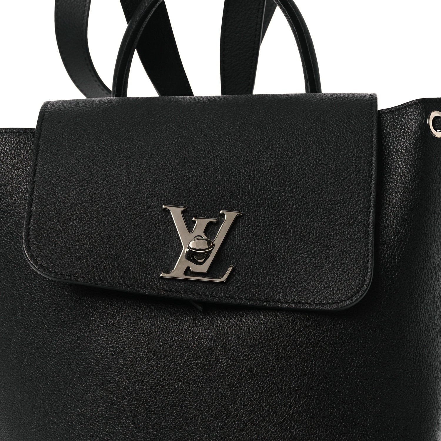 Calfskin Lockme Backpack Black