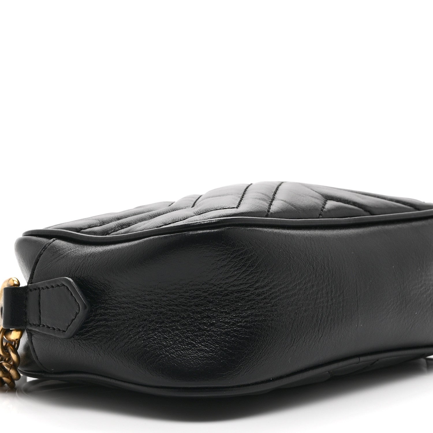 Calfskin Matelasse Mini GG Marmont Chain Shoulder Bag Black