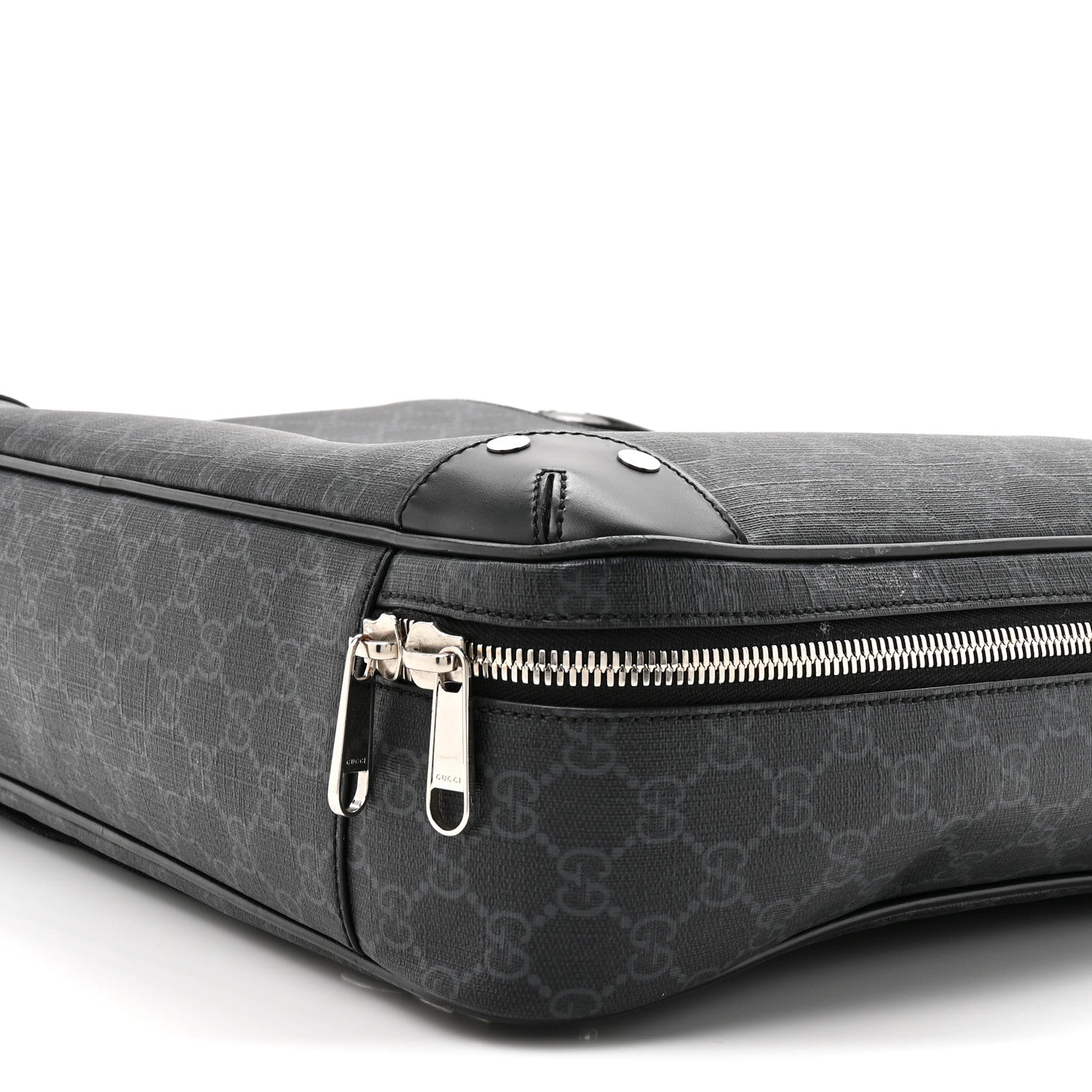 GG Supreme Monogram Briefcase Backpack Black Grey
