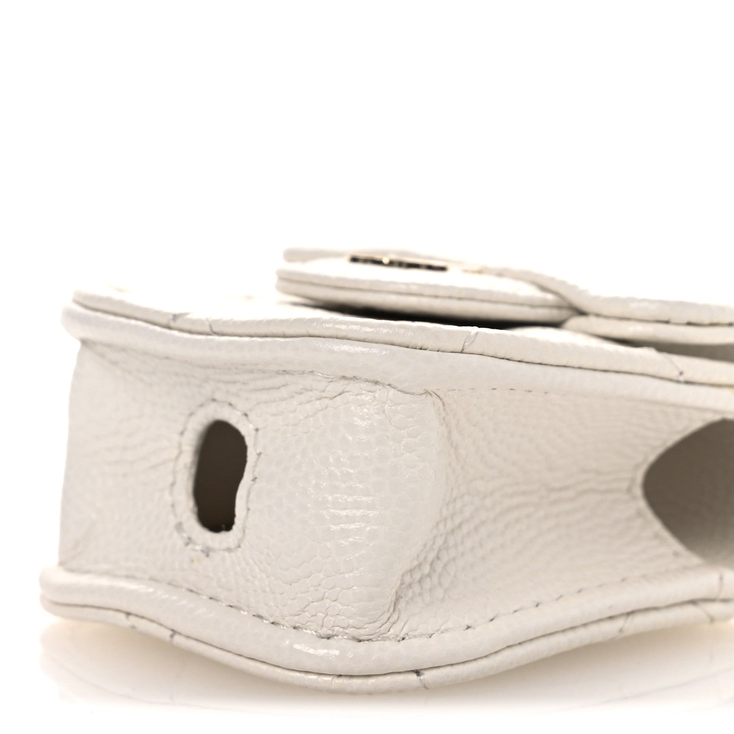 Caviar Quilted Airpods Case White