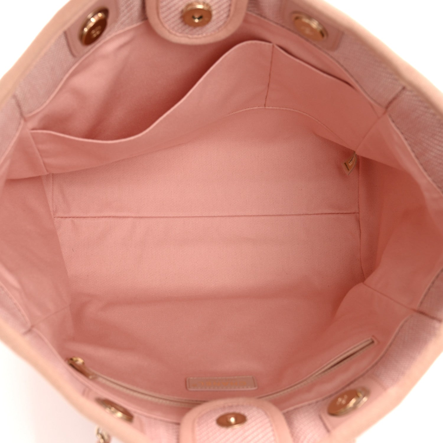 Mixed Fibers Calfskin Small Deauville Tote Rose Pink