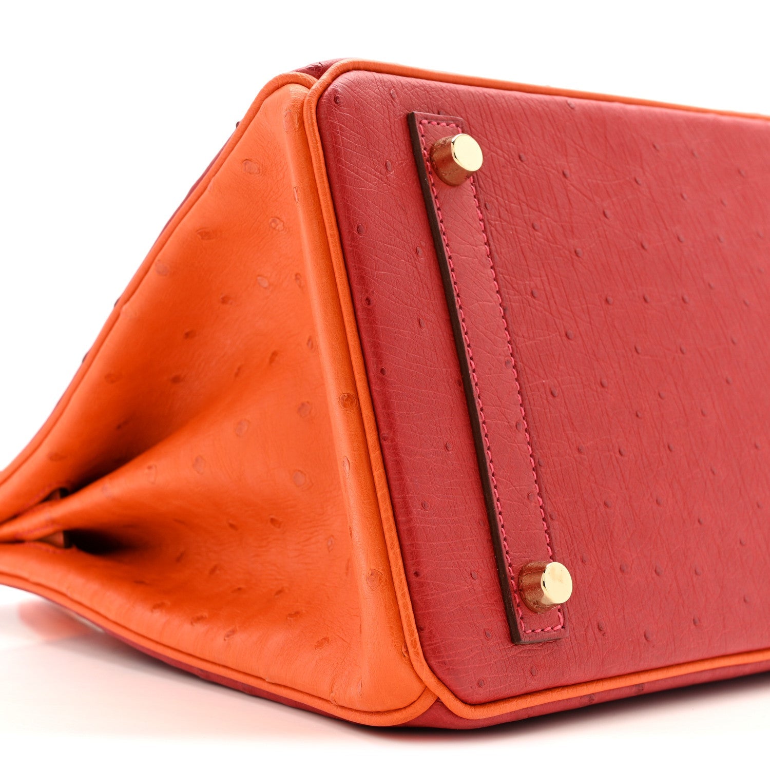 Ostrich Horseshoe Birkin 30 Rouge Vif Orange