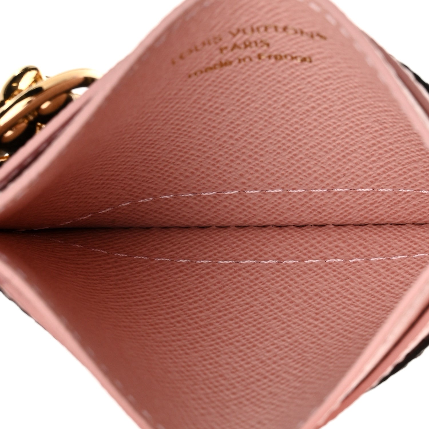 Monogram LV Charms Card Holder Rose Ballerine