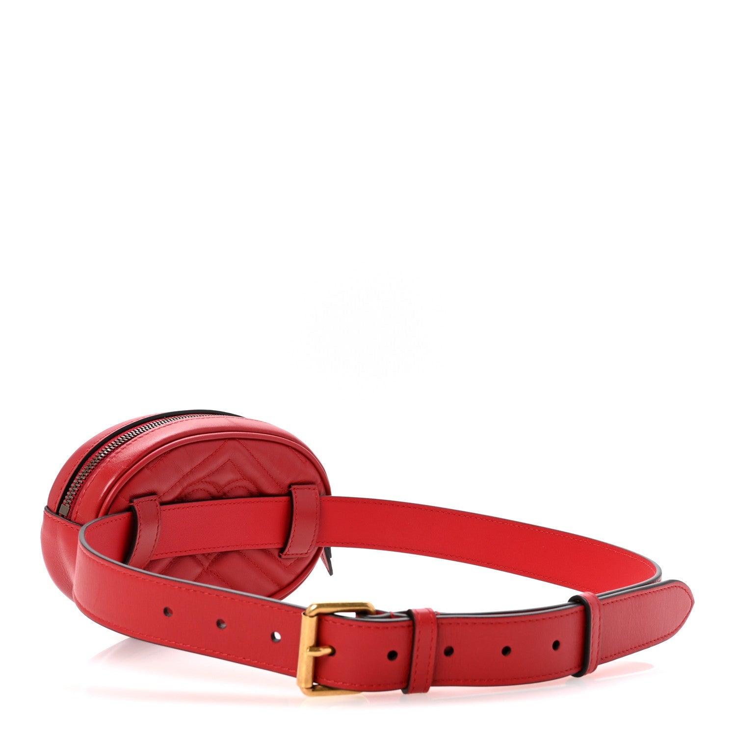 Calfskin Matelasse GG Marmont Belt Bag 85 34 Hibiscus Red