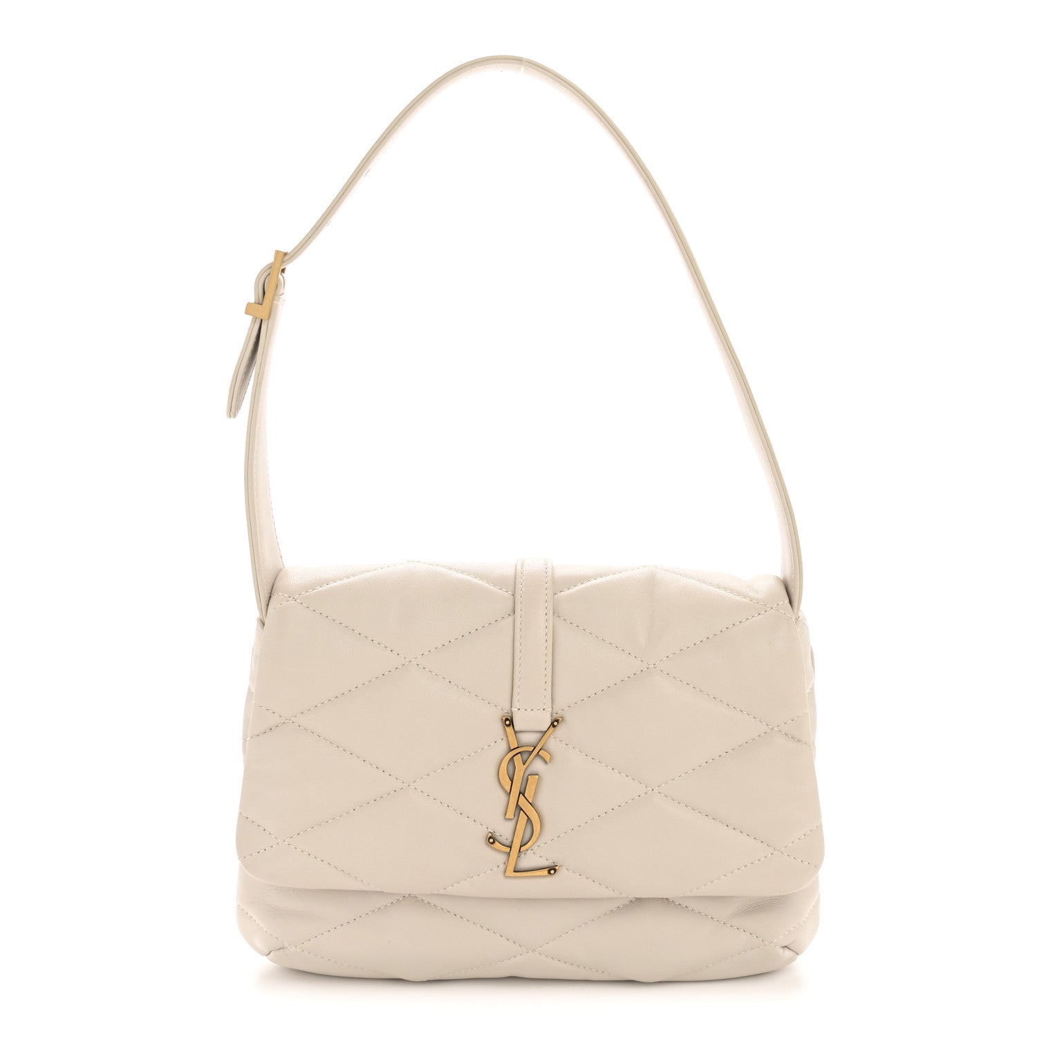 Lambskin Quilted Le 57 Diamond Shoulder Bag Crema Soft