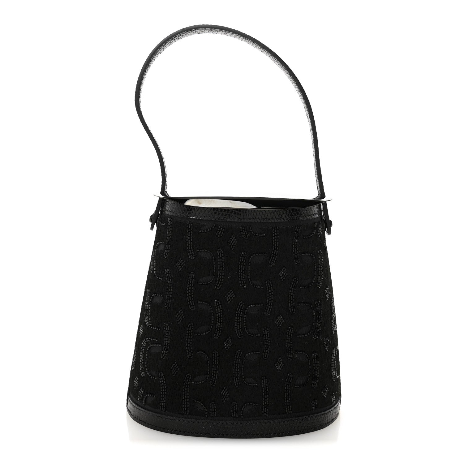Lizard Embroidered Stromboli Black
