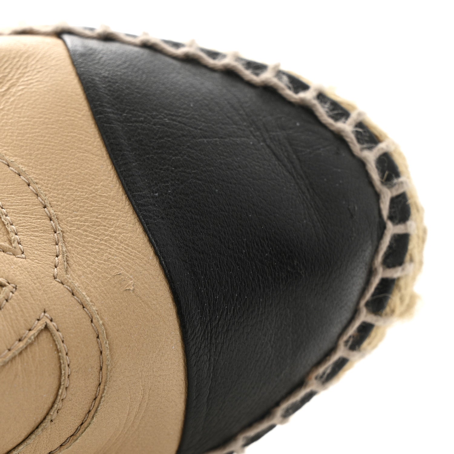 Lambskin CC Espadrilles 37 Beige Black