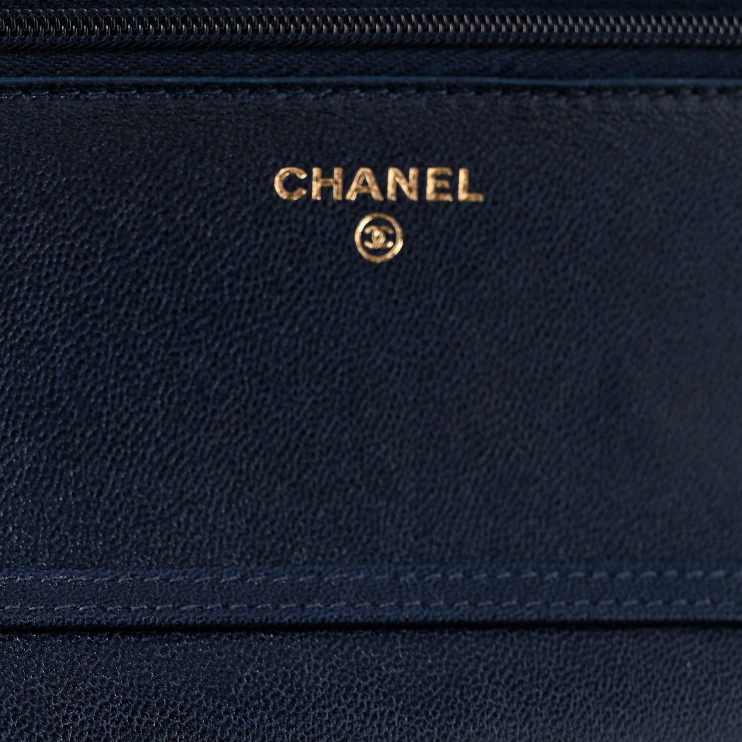 Lambskin Quilted Hold The Line Wallet On Chain WOC Dark Blue