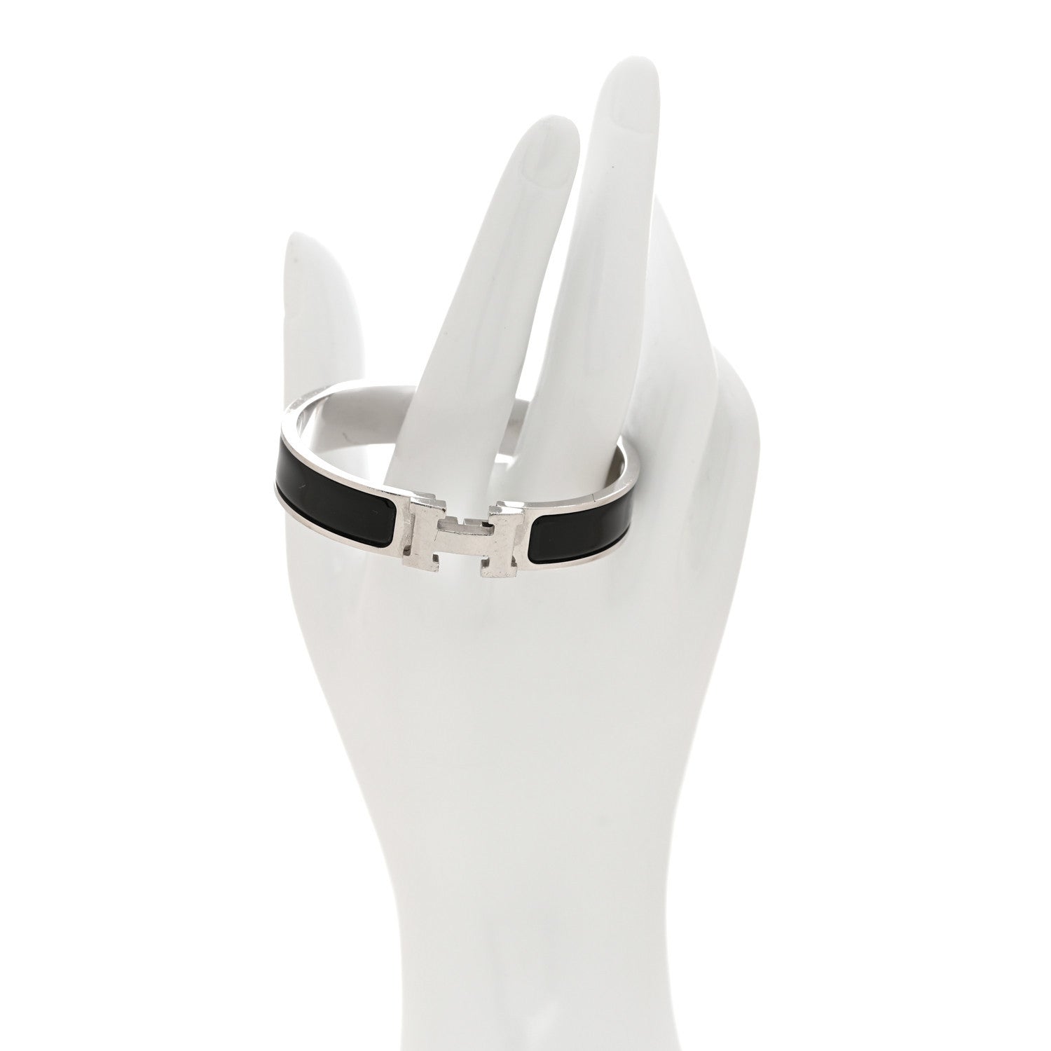 Enamel Narrow Clic Clac H Bracelet PM Black