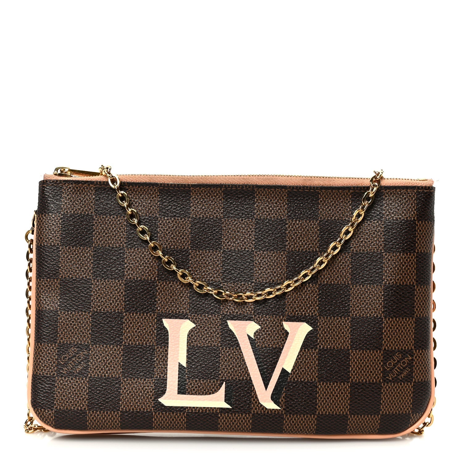 Damier Ebene Double Zip Pochette