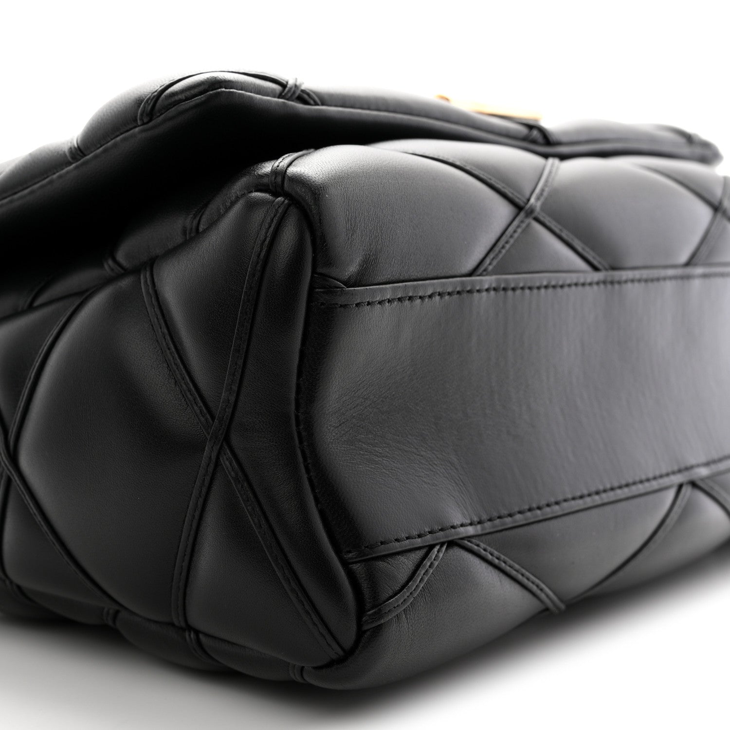 Lambskin Malletage Top Handle GO-14 GM Black