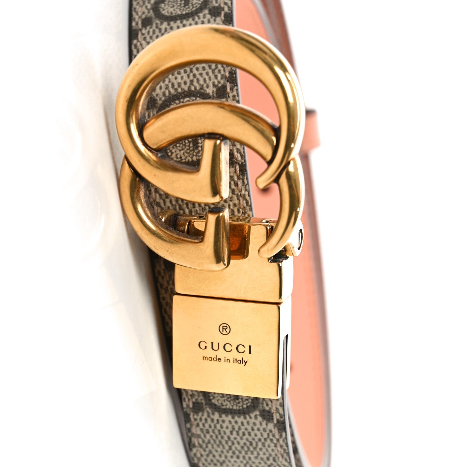 Calfskin GG Supreme Monogram Double G Reversible 20mm Belt 95 38 Beige Ebony