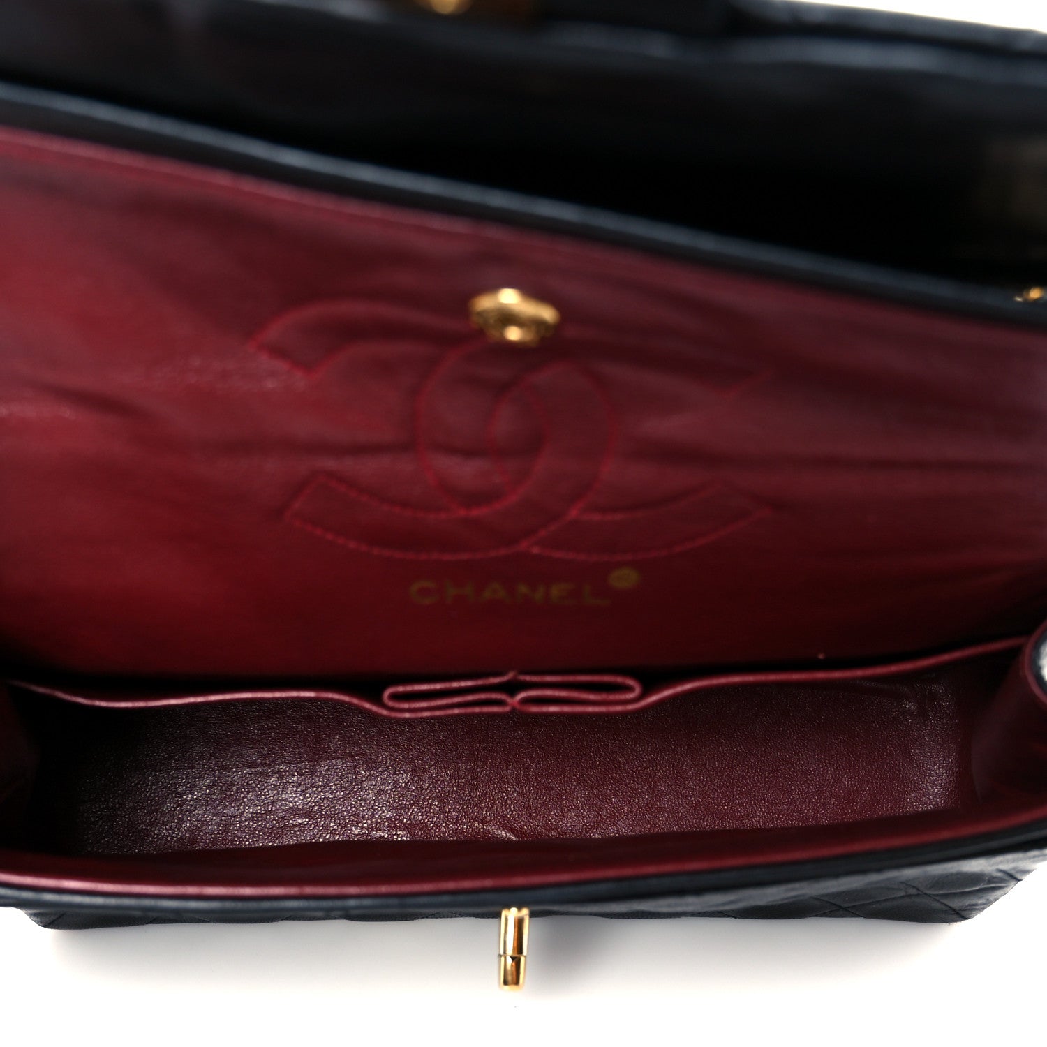 Lambskin Quilted Small Double Flap Black