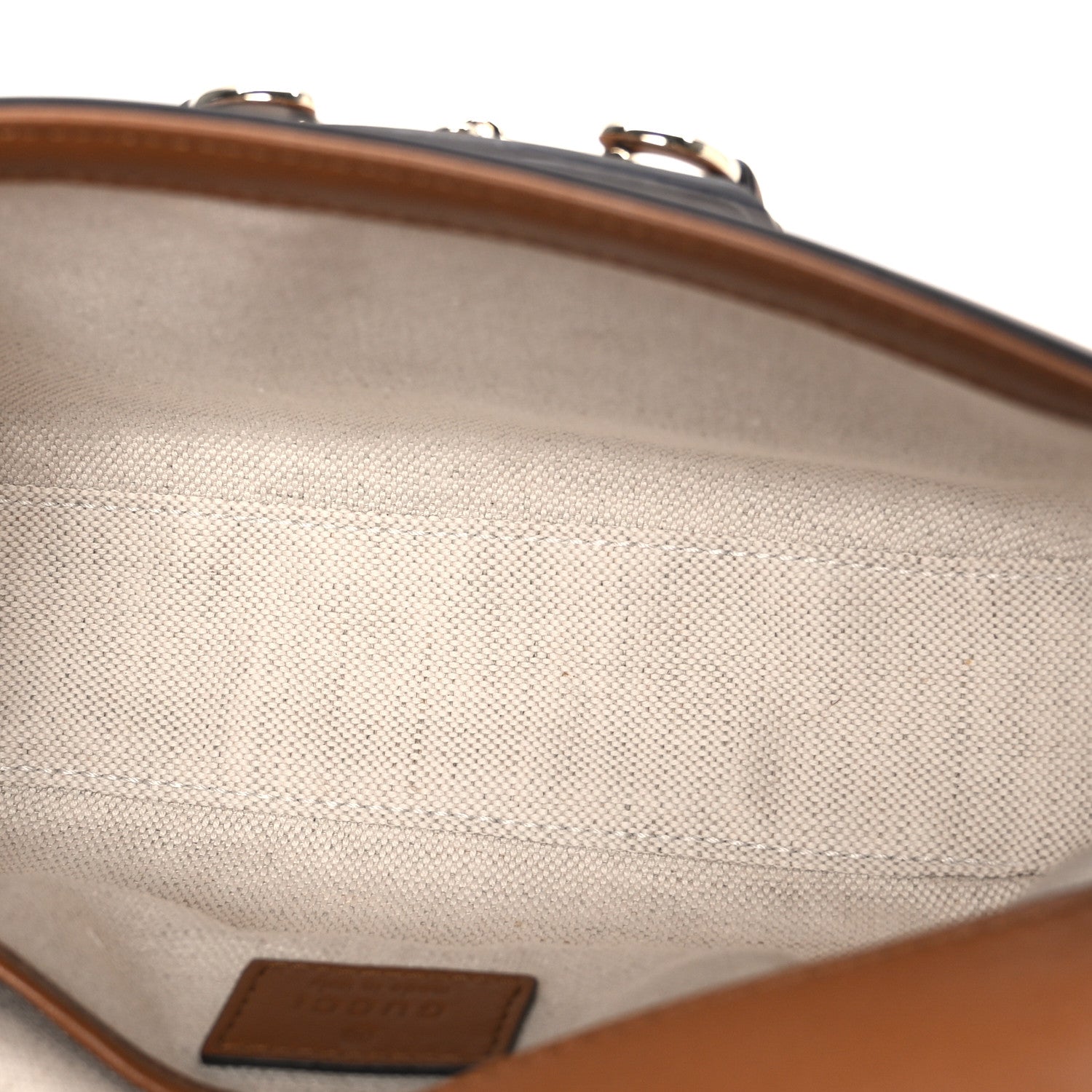 GG Supreme Monogram Horsebit 1955 Soft Small Shoulder Bag Beige Brown Sugar