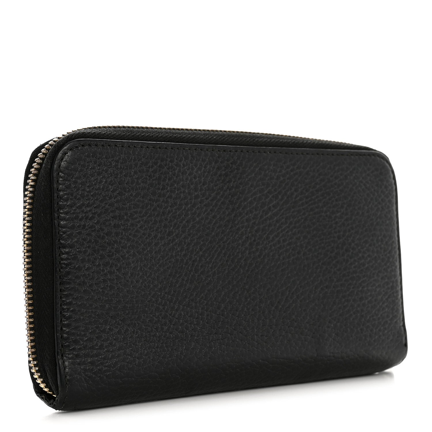 Dollar Calfskin GG Zip Around Wallet Black