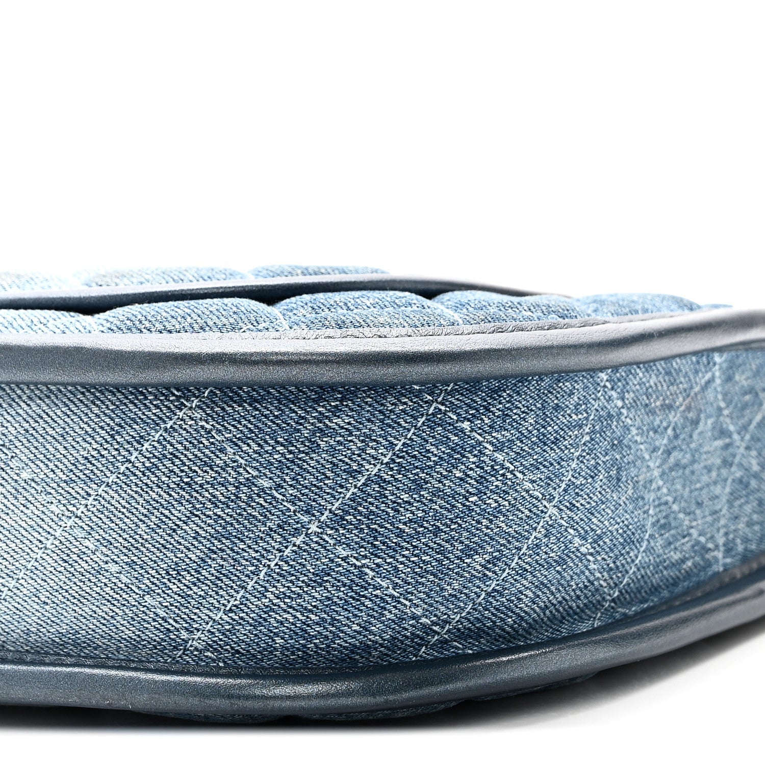 Washed Denim Quilted Hobo Blue