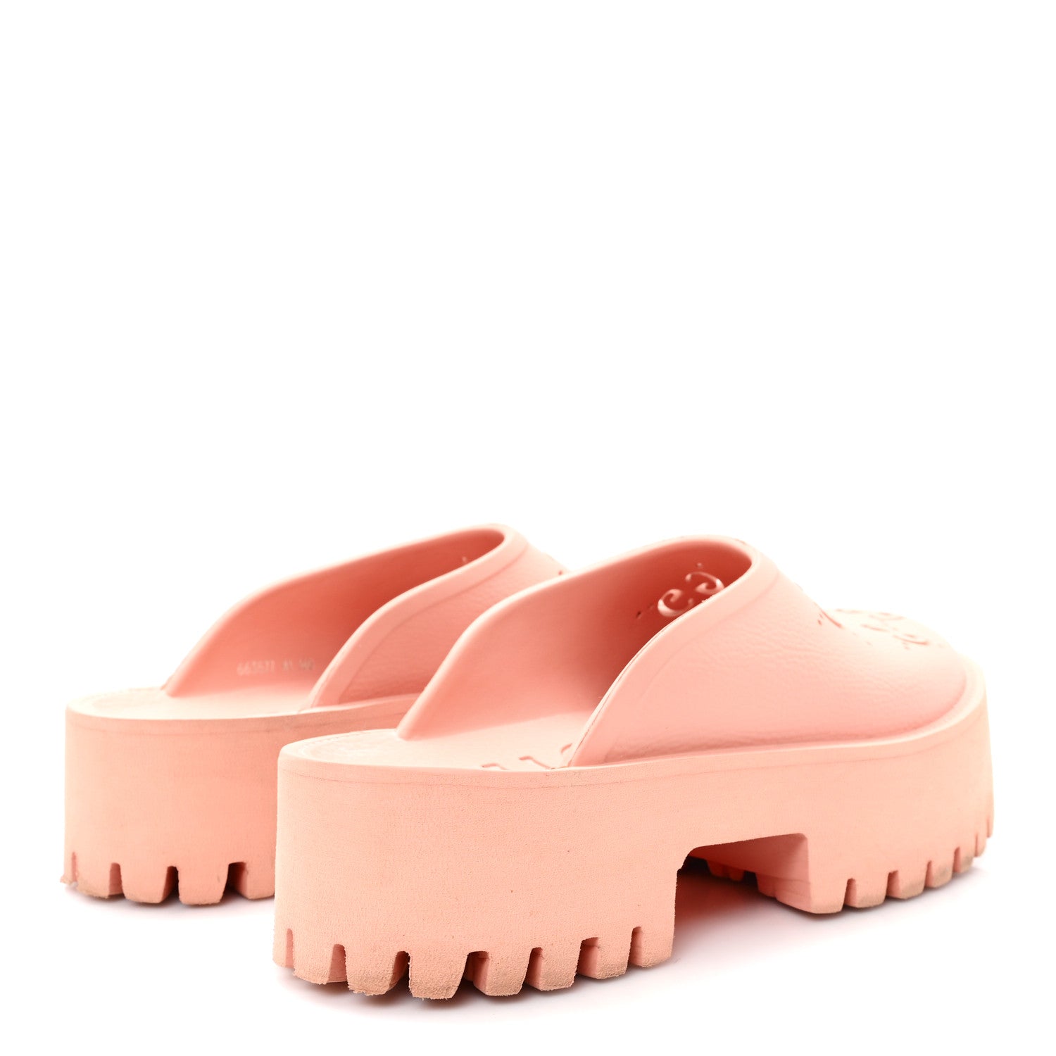 Rubber GG Monogram Perforated Elea Platform 55mm Lug Sole Sandals 41 Peachy Chic