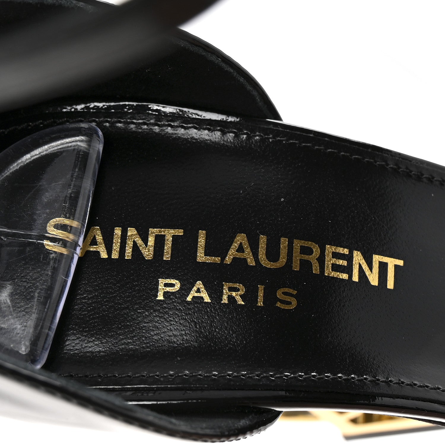 Patent Calfskin Opyum 110 Sandals 36.5 Black Gold