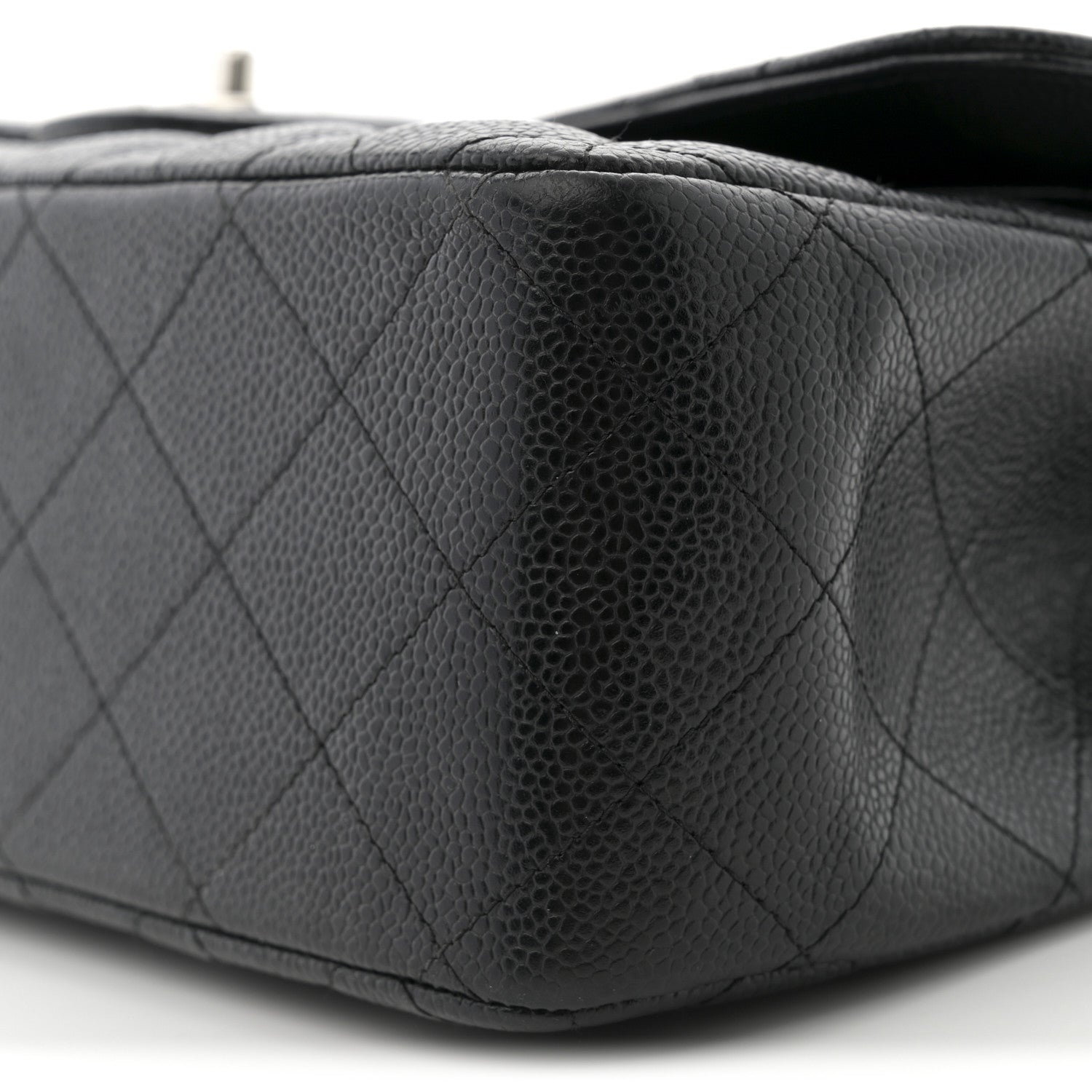 Caviar Quilted Jumbo Double Flap Black