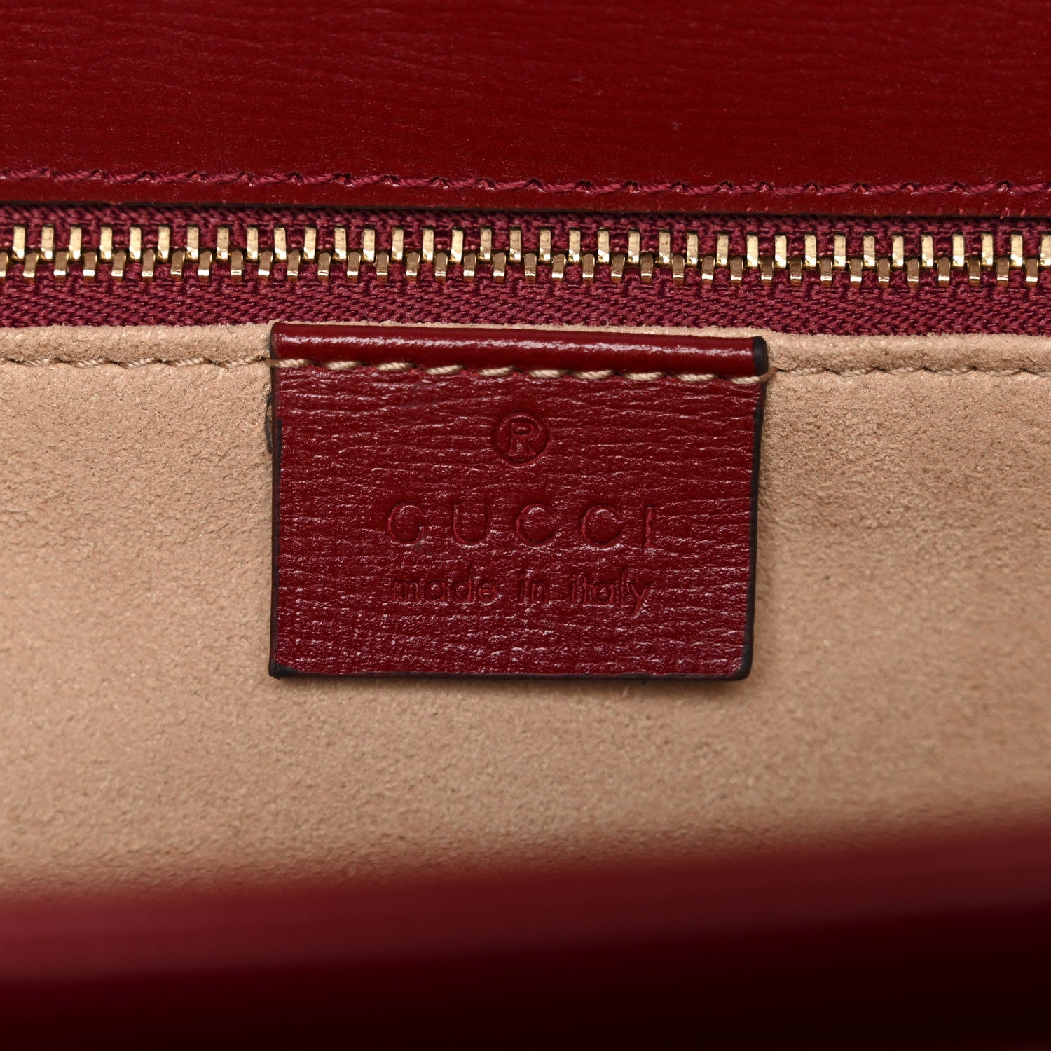 GG Supreme Monogram Azalea Calfskin Horsebit 1955 Shoulder Bag Beige Ebony New Cherry Red