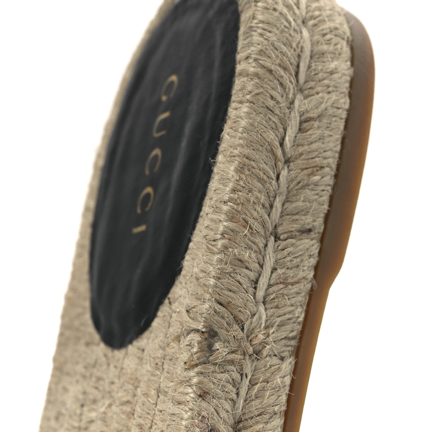 Monogram Matelasse GG Marmont Espadrille 20mm Slide Sandals 37.5 Beige Ebony Black