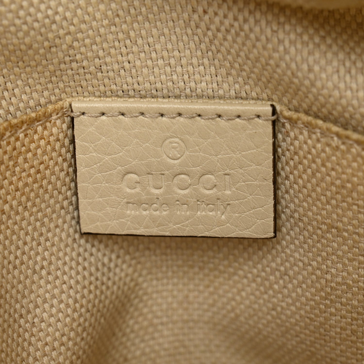 Pebbled Calfskin Small Soho Disco Bag Off White
