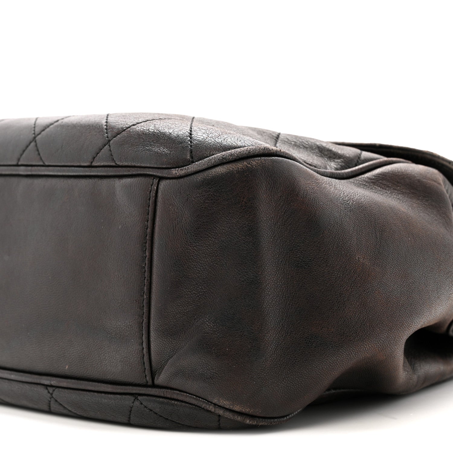 Lambskin Quilted Flap Shoulder Bag Black