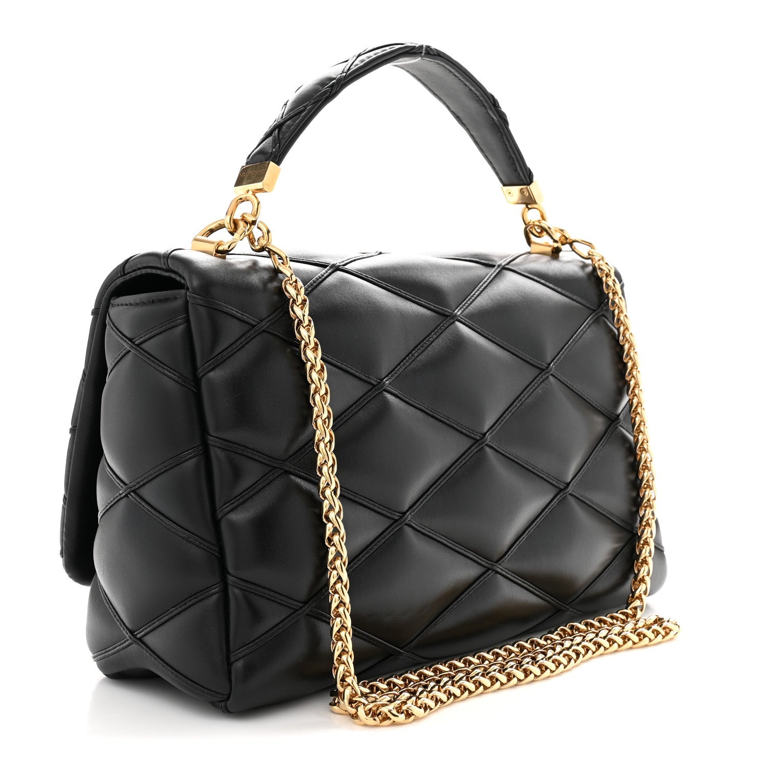 Lambskin Malletage Top Handle GO-14 GM Black