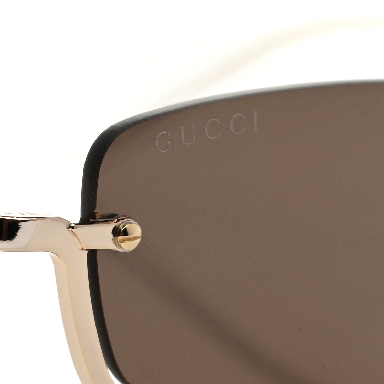 Metal Rectangular Frame Sunglasses GG1278S Brown Gold