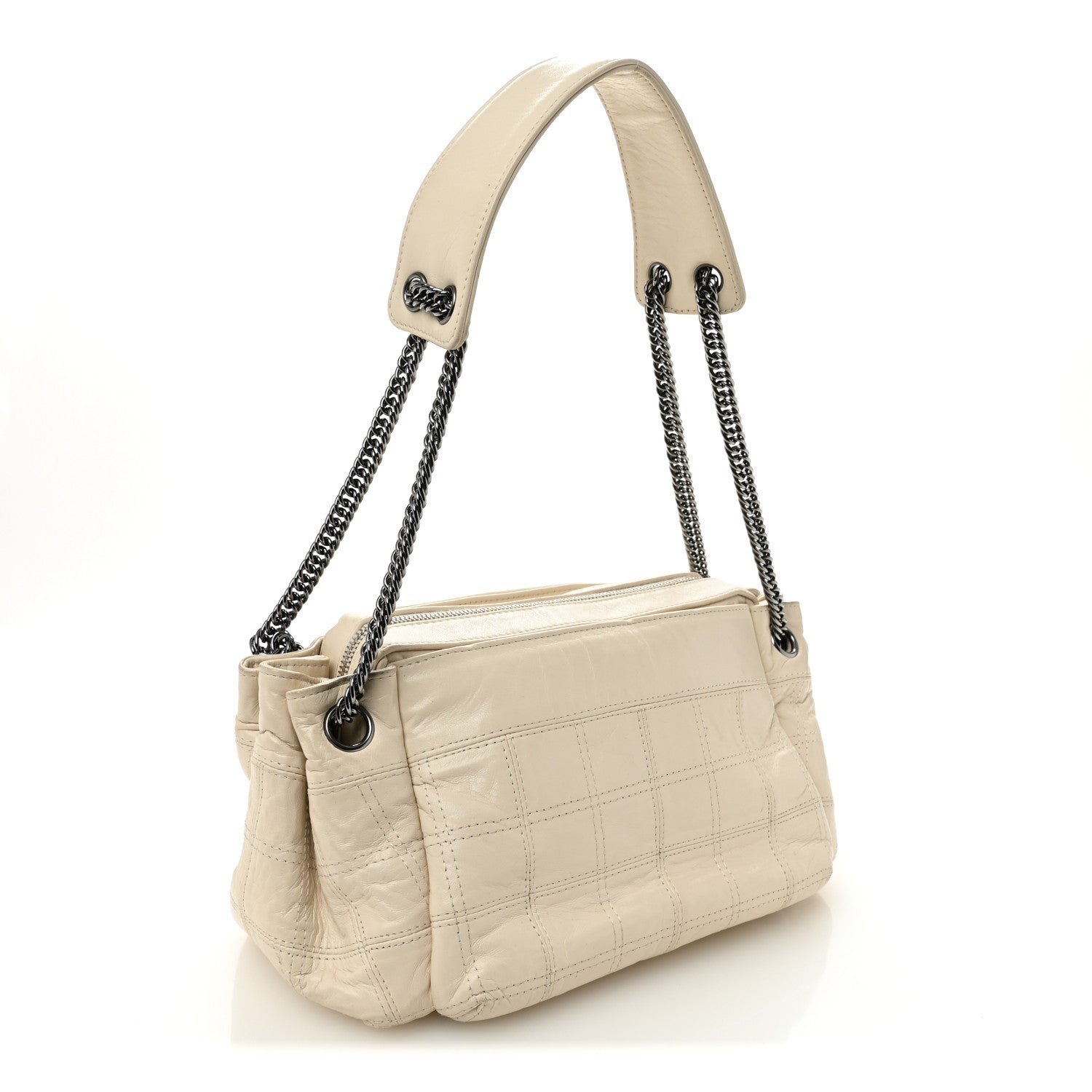 Lambskin LAX East West Shoulder Bag Ivory