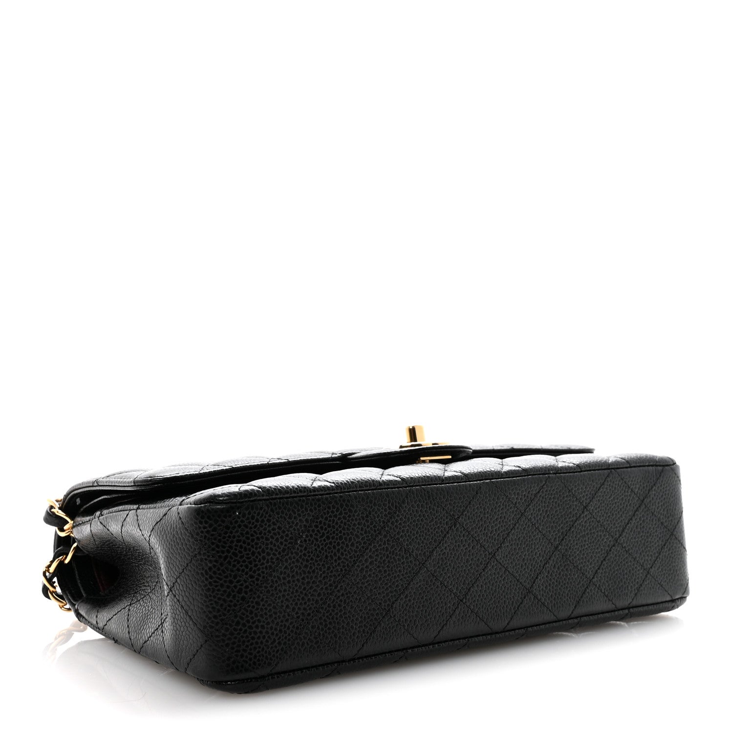 Caviar Quilted Medium Double Flap Black