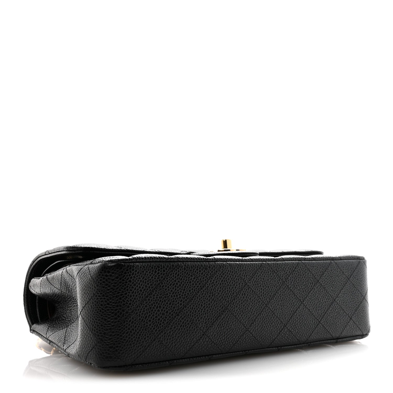 Caviar Quilted Medium Double Flap Black