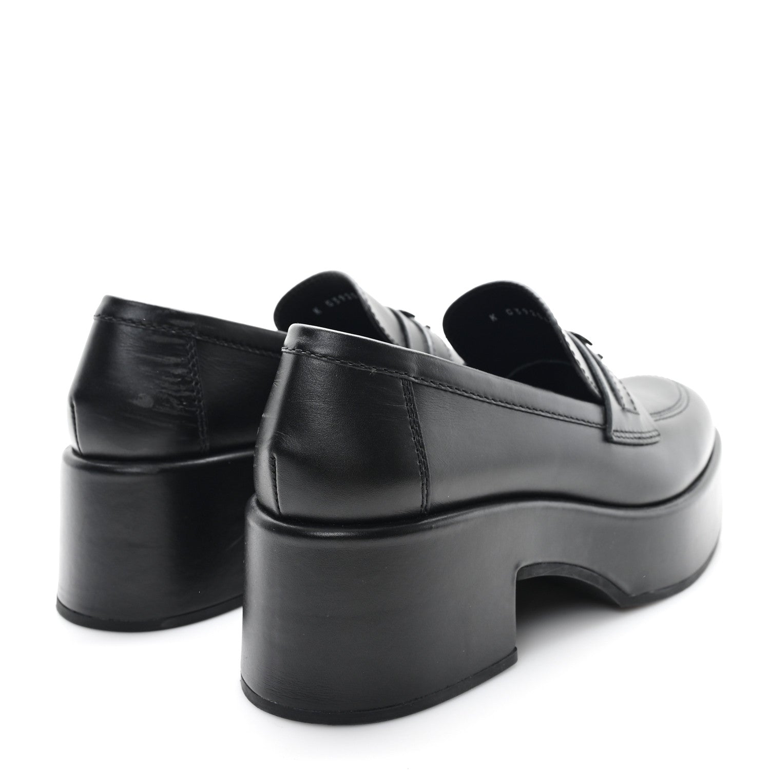 Calfskin CC Platform Loafers 38 Black
