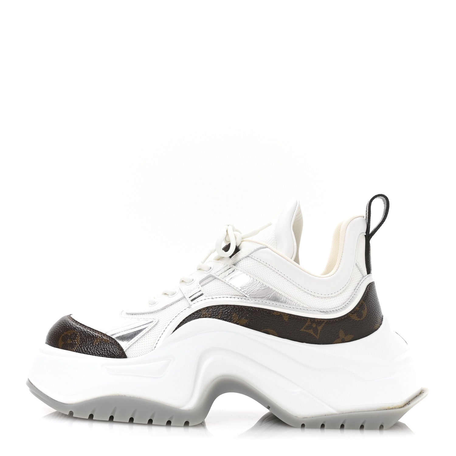 Calfskin Monogram Mens LV Archlight 2.0 Platform Sneakers 8.5 White