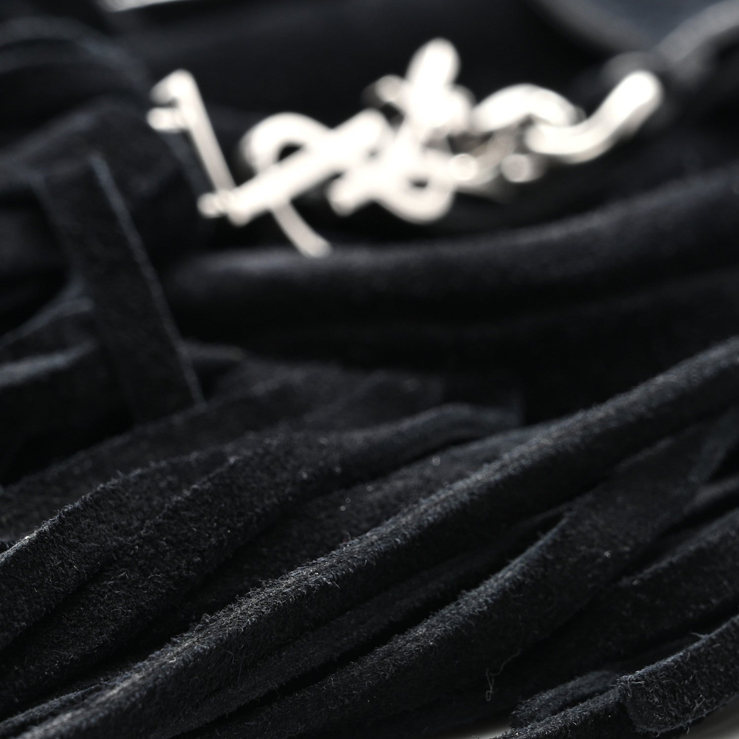 Suede Fringe Toy Monogram Anita Crossbody Bag Black