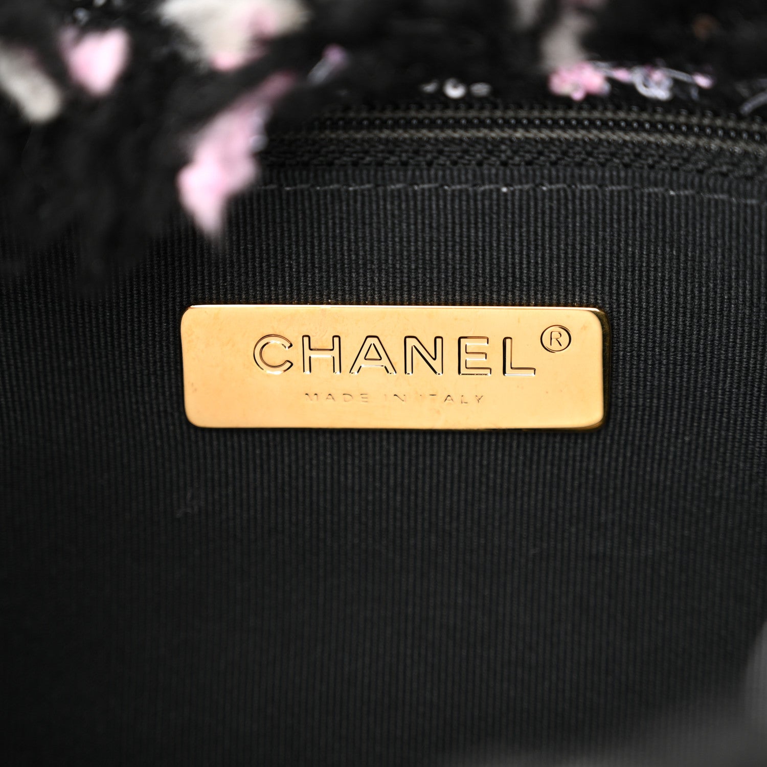 Tweed Sequin Quilted Medium Chanel 19 Flap Black Multicolor