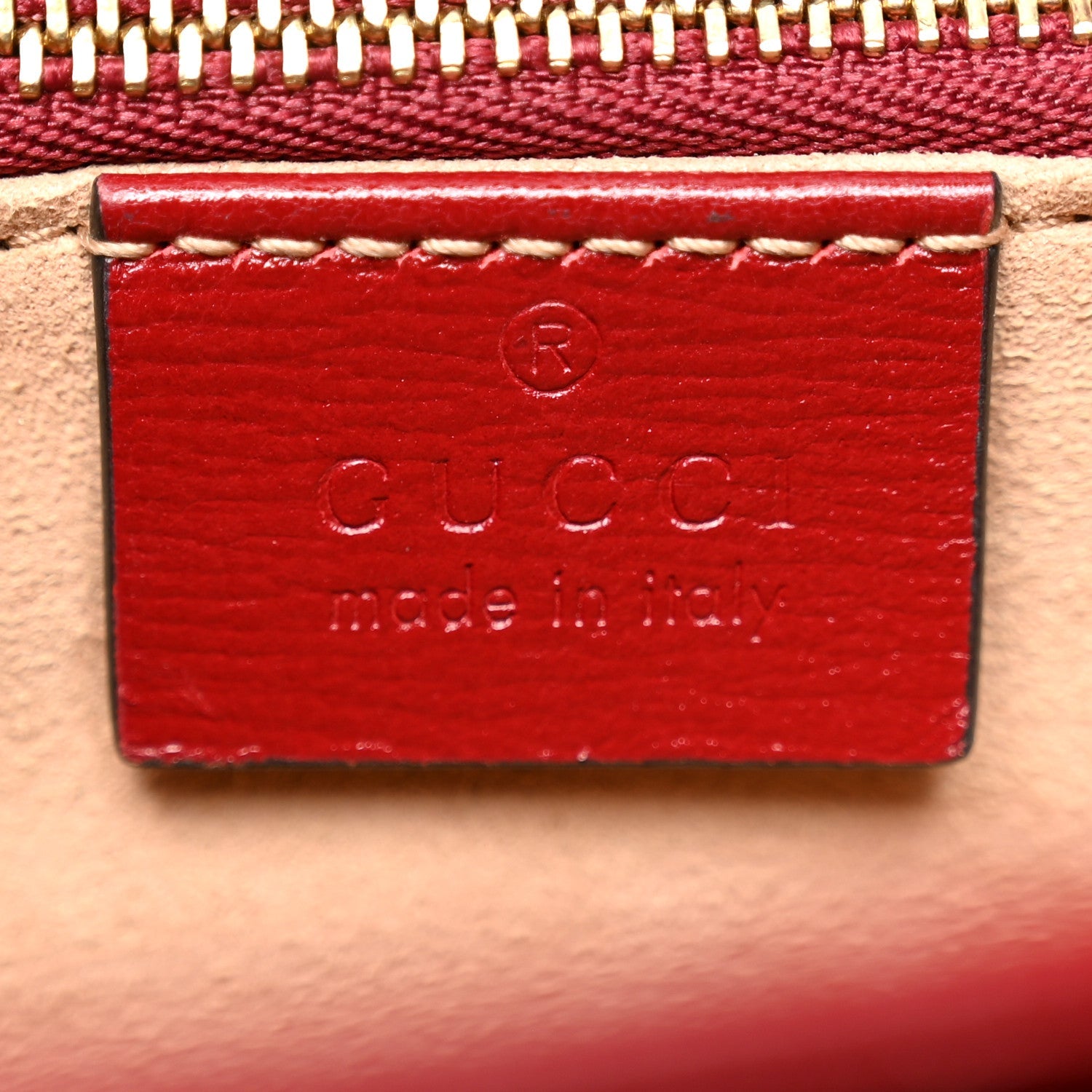 GG Supreme Monogram Azalea Calfskin Horsebit 1955 Shoulder Bag Beige Ebony New Cherry Red