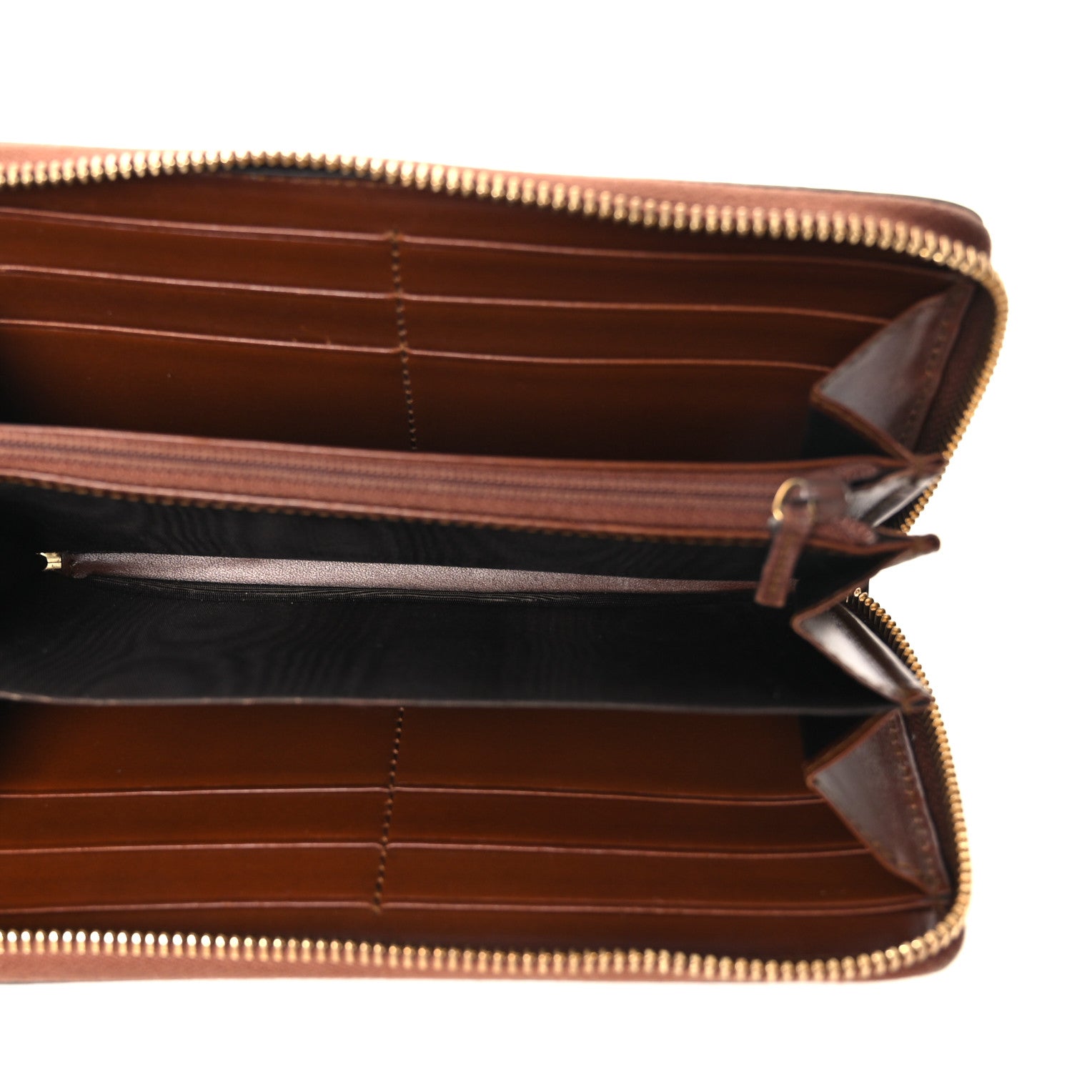 GG Supreme Monogram Cuoio Toscano Zip Around Wallet Beige Ebony Cuir