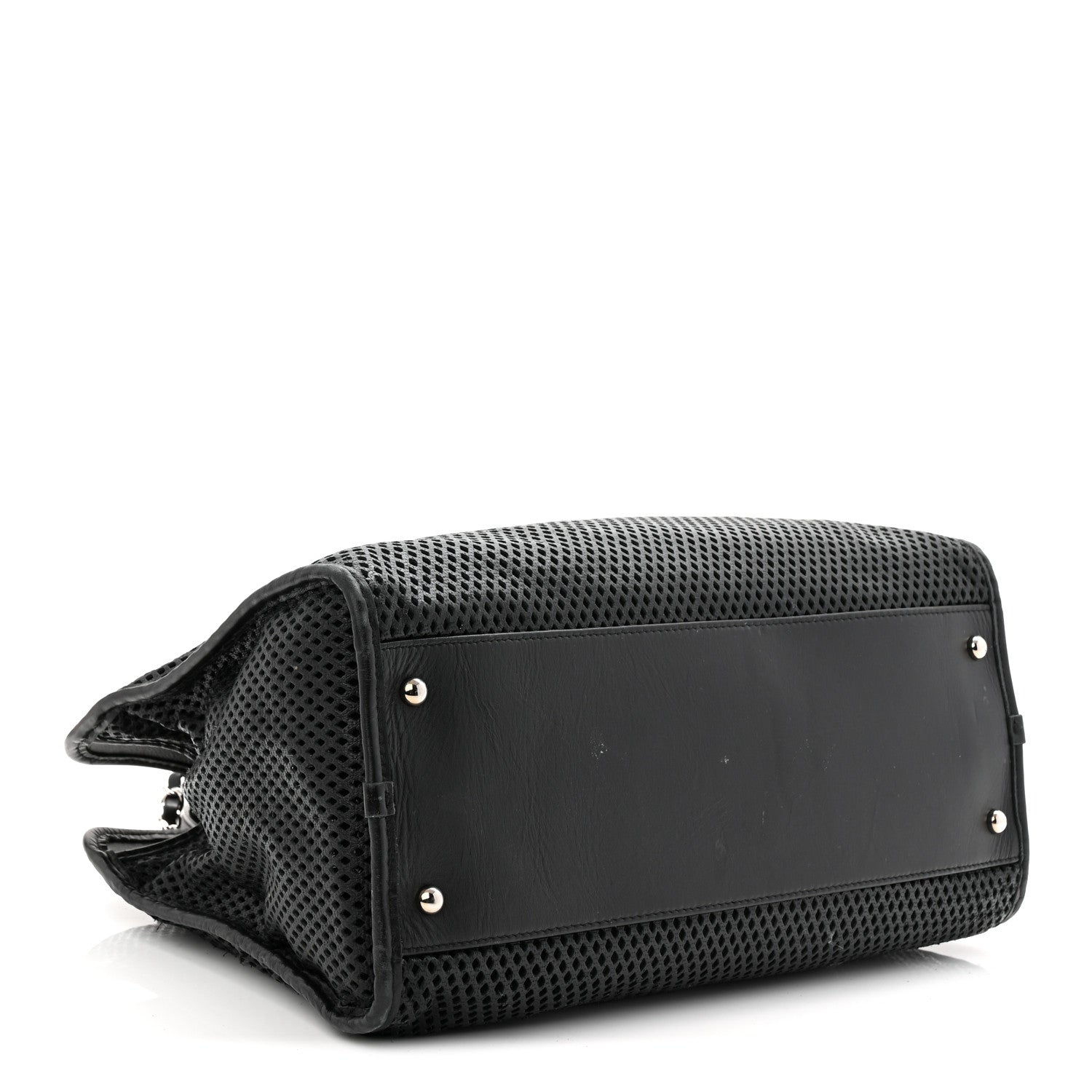 Calfskin Perforated Up In The Air Tote Black